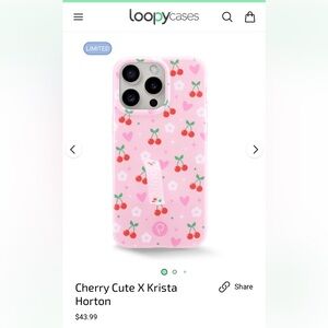 Loopy Case  Pink Cherry and Heart Phone Case